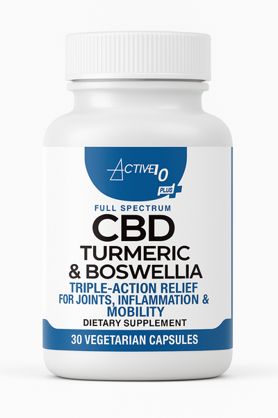 Active10+ CBD Turmeric & Boswellia – Triple-Action Relief for Joints, Inflammation & Mobility (30 Vegetarian Capsules)